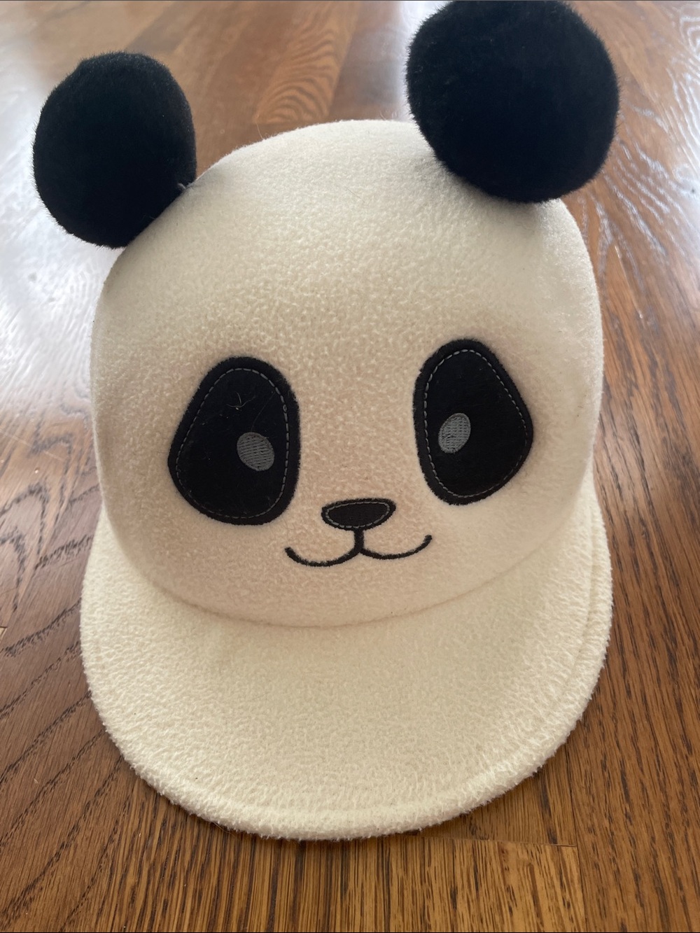 Baby Toddler Plush Panda Cap - White and Black
